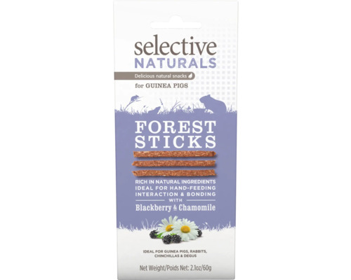 SUPREME Selective Naturals Forest sticks caviasnack 60 g Verpakking Selective Naturals Forest Sticks voor cavia''s