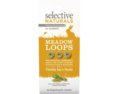 SUPREME Selective Naturals Meadow loops konijnensnack 80 g Selective Naturals Meadow Loops konijnenvoer, 80 gram