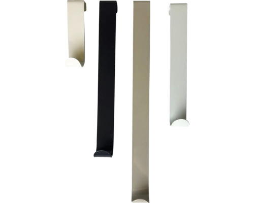 Vier metalen deurhaken