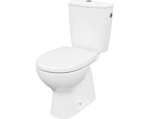 FORM&STYLE Duoblok toilet rimless NATURA met AO uitgang glans wit incl. softclose wc-bril met quick-release Staand toilet van keramiek