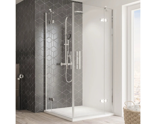 BREUER Douchecabine hoekinstap Avanta chroom 90 cm helder glas