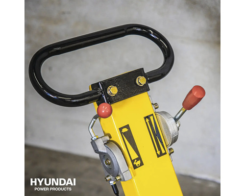 Gedetailleerd zicht op de hendel van een pallettruck