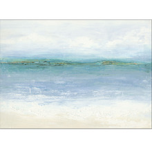 Abstract schilderij met uitzicht op zee op canvas