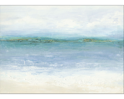 Abstract schilderij met uitzicht op zee op canvas