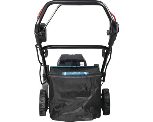 Achteraanzicht grasmaaier met opvangbak