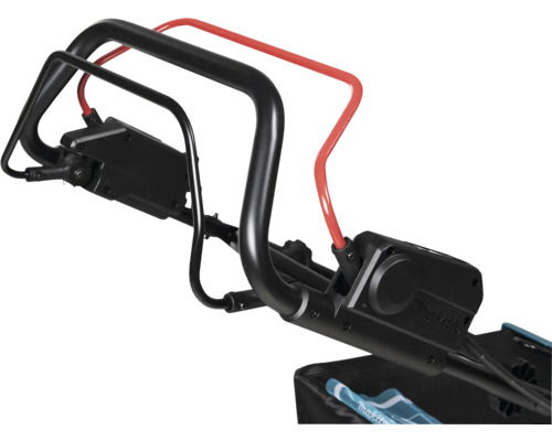 Detailopname van de handgreep van een grasmaaier