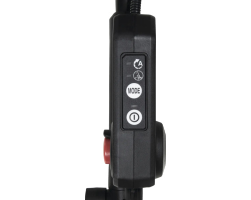 Close-up van een zwart apparaat met verschillende knoppen om functies te bedienen