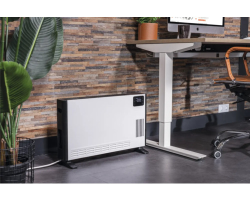 Scene met een verwarming in een kantoor naast een bureau