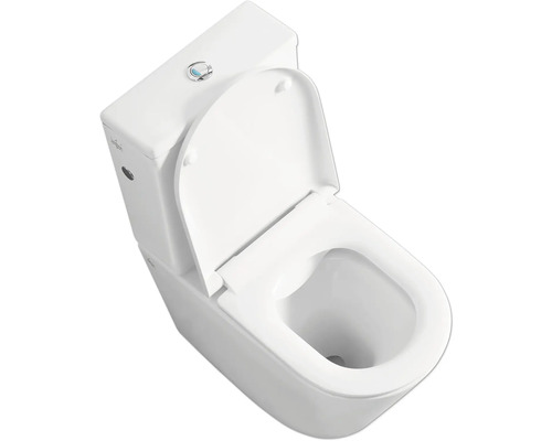 Keramisch toilet met open spoelrand en reservoir