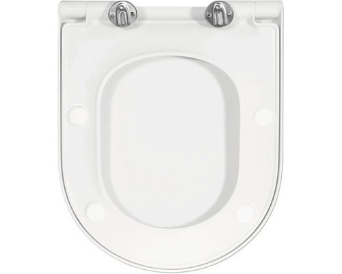 Toiletzitting van kunststof met metalen scharnieren van bovenaf