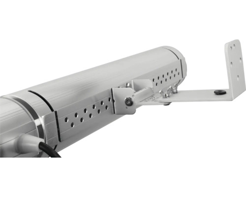 Gedetailleerde weergave van een straalkachelbeugel voor wandmontage