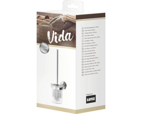 Verpakking van een toiletborstelgarnituur met chroomelementen