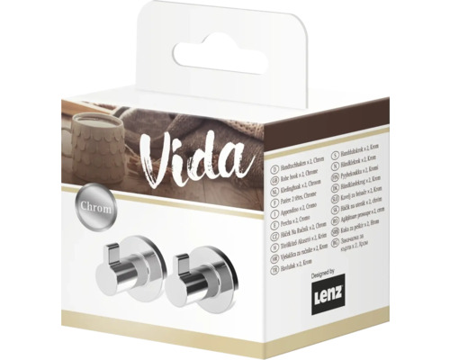 Verpakking met twee handdoekhaken van chroom