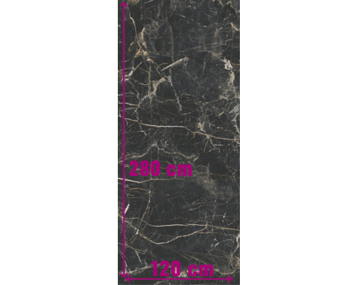 Wand- en vloertegel Marquina zwart-goud gemarmerd 119,7x279,7 cm gerectificeerd