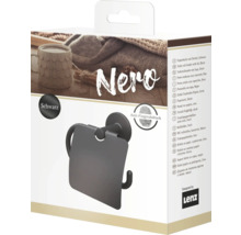 LENZ Toiletrolhouder Nero met klep zwart-thumb-3