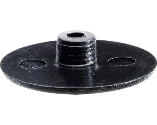 HETTICH Afdekkap 15/17 mm zwart, 100 stuks Metalen voet met twee bevestigingsgaten