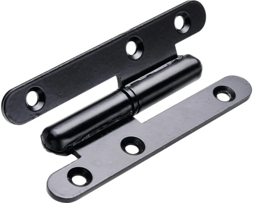 HETTICH Deurpaumelle 95x45 mm links zwart, 10 stuks Metalen scharnier met bevestigingsgaten