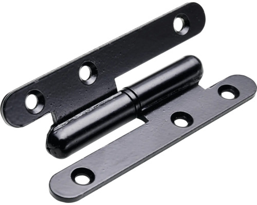 HETTICH Deurpaumelle 95x45 mm rechts zwart, 10 stuks Metalen scharnier met bevestigingsgaten
