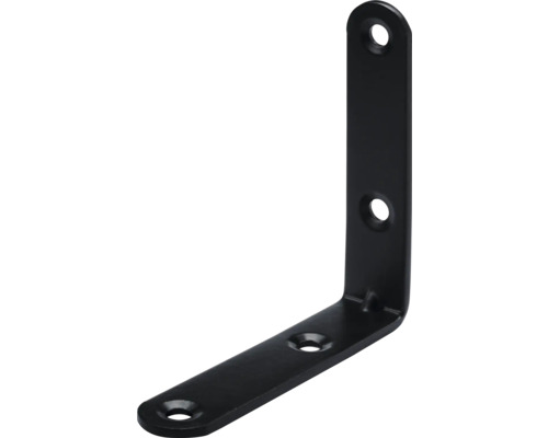 HETTICH Stoelhoek 70x70x15 mm zwart, 25 stuks Hoekverbinder van metaal met boorgaten