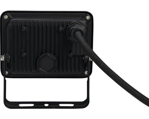 Achterkant van een LED-schijnwerper met kabel