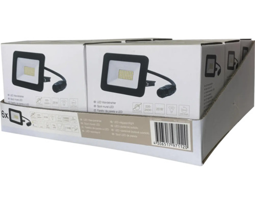 Verpakking met zes LED wandlampen