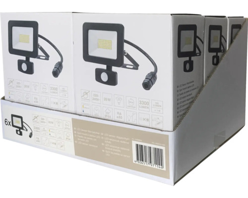 Verpakking met zes LED-sensorwandlampen