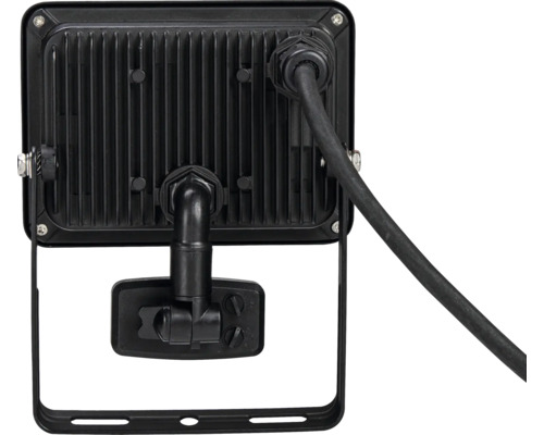 Achterkant van een LED schijnwerper met kabel