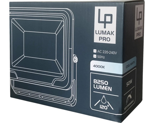 Verpakking van een Lumak Pro schijnwerper