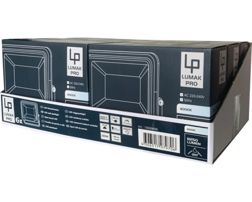 Verpakkingseenheid Lumak Pro led-wandspot, 6 stuks