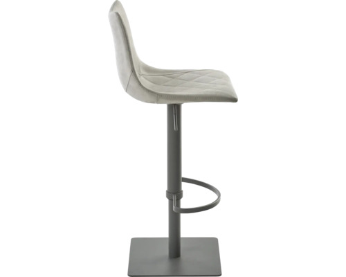 Barkruk met voetsteun en gestoffeerde zitting