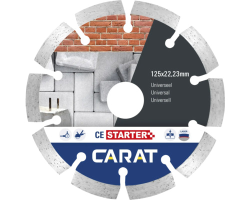 CARAT Diamantzaagblad Universeel CE Starter Ø 115x22,23 mm CARAT Diamantzaagblad Universeel CE Starter Ø 115x22,23 mm