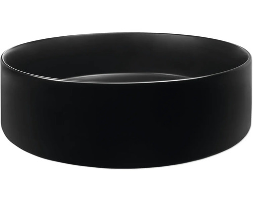 Zwarte opzetwastafel voor de badkamer