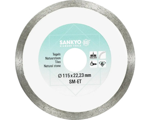 SANKYO Diamantzaagblad tegels/natuursteen SM-ET Ø 115x22,23 mm