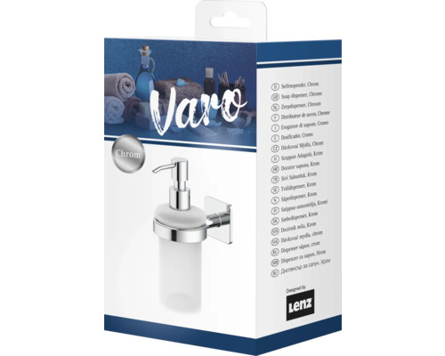 Verpakking van een zeepdispenser van chroom