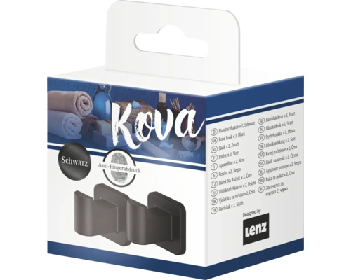 Kova handdoekhaken, twee stuks, met anti-vingerafdrukcoating