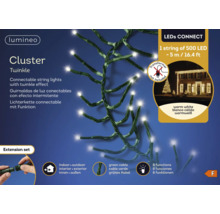 Lichtsnoer met 500 warm witte LEDs, kabellengte 5 meter, met twinkeleffect voor binnen- en buitengebruik, uitbreidbaar
