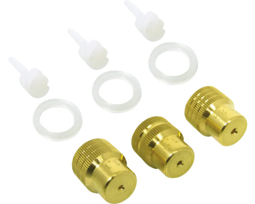 Nozzleset voor hogedrukreiniger, bestaande uit nozzles, afdichtringen en filters