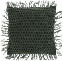 Vierkant kussen met franjes van textiel