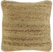 Vierkant kussen van gevlochten jute