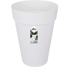 Witte bloempot met Elho logo