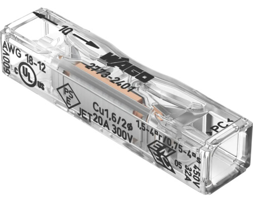 WAGO Doorvoerconnector 2773-2401, 100 stuks Wago verbindingsklem voor elektrische leidingen
