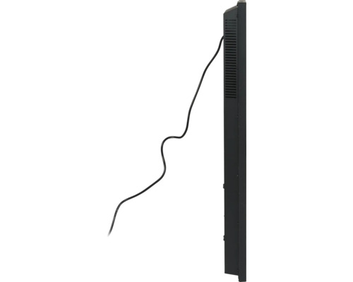 Zijaanzicht van een verwarming met stroomkabel