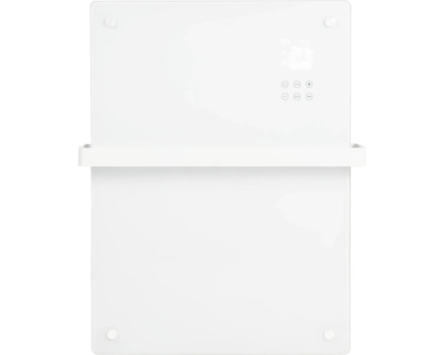 Witte radiator met digitaal display en handdoekhouder