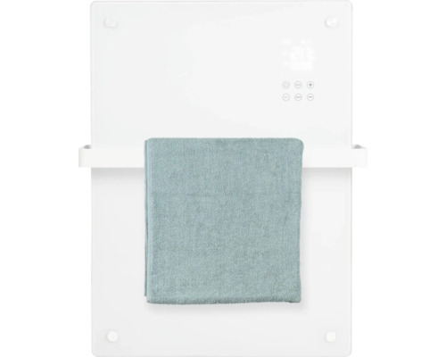 Witte handdoekverwarmer met handdoek