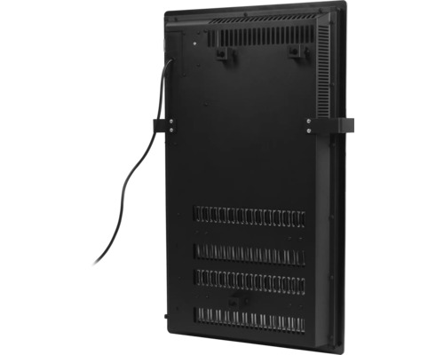 Achteraanzicht van een infraroodverwarming met montagevoorzieningen en kabel