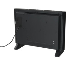 Achterkant van een radiator met stroomkabel