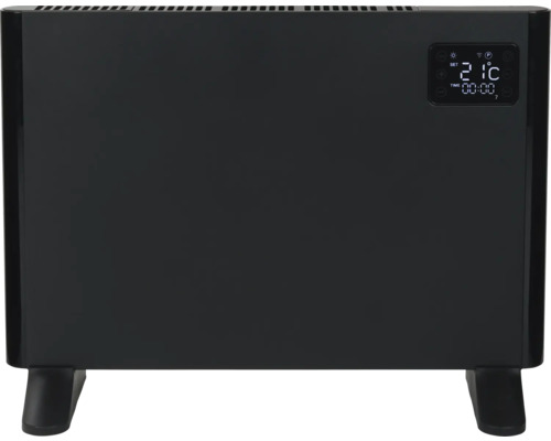 Zwarte convector met digitaal display