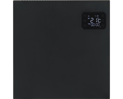 Zwarte radiator met digitale display