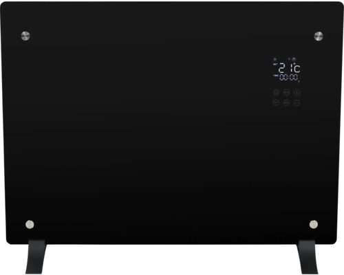 Zwarte glazen verwarming met digitale display