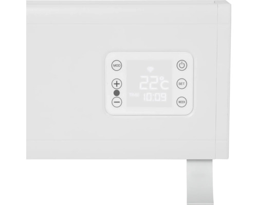 Detailweergave van een verwarming met digitale bediening